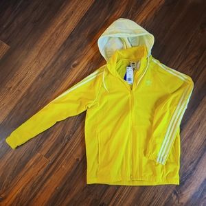 Adidas Yellow hooded jacket sz M ED6082 NWT